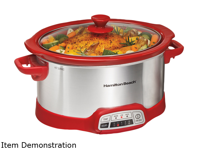 Hamilton Beach  33456  Red  5 Qt.  5 Quart Programmable Slow Cooker