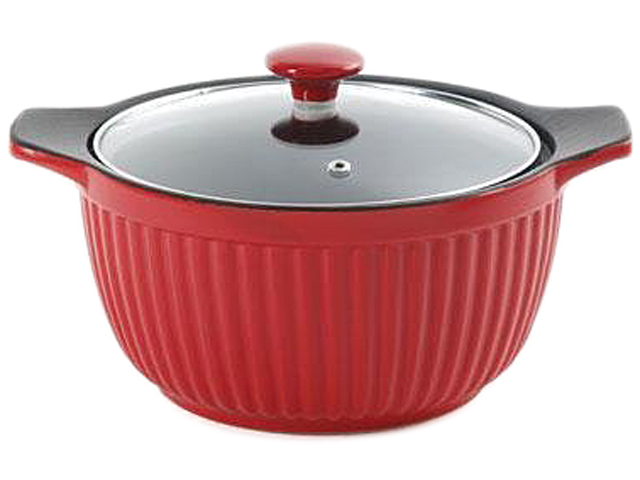 Crock Pot 91999.02 3qt Ribbed Casserole Red