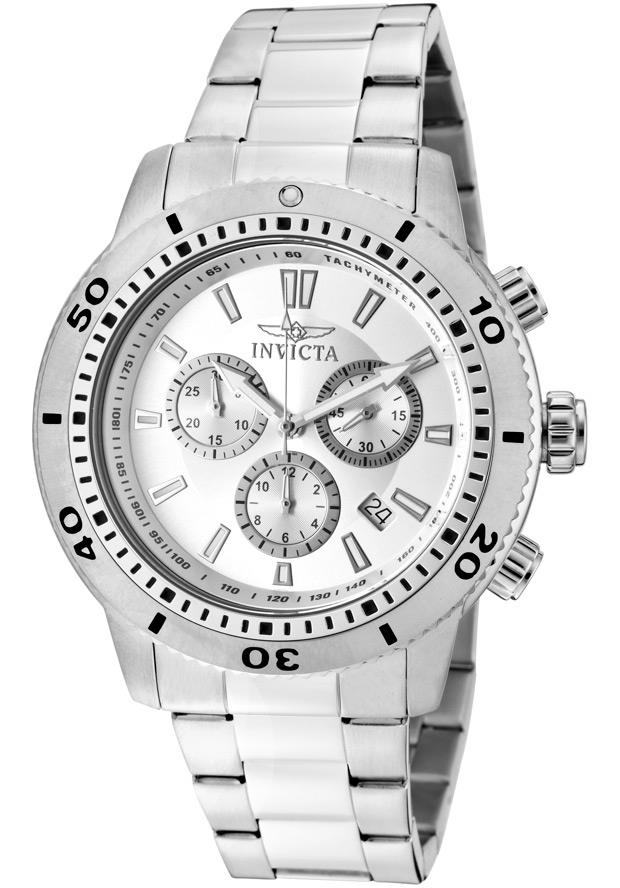 Invicta 10358 Men's Specialty Chronograph Ss Silver Tone Dial Watch