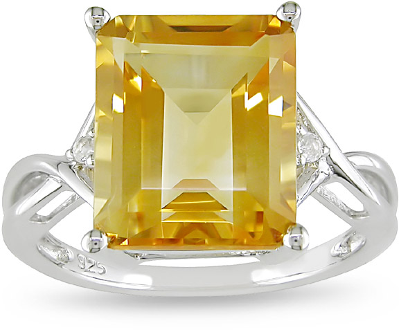 Sterling Silver Citrine and White Topaz Ring