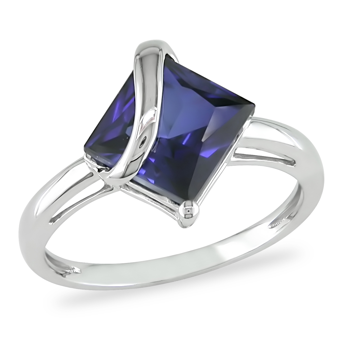 3 ct.t.w. Created Sapphire Ring in 10k White Gold