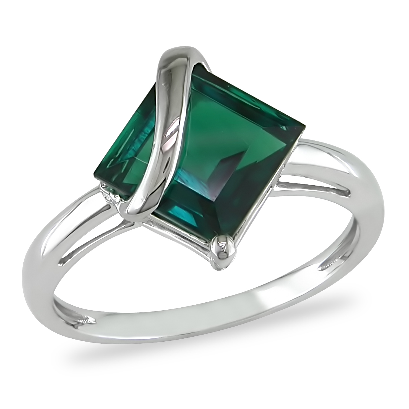 2.5 ct.t.w. Created Emerald Ring in 10k White Gold