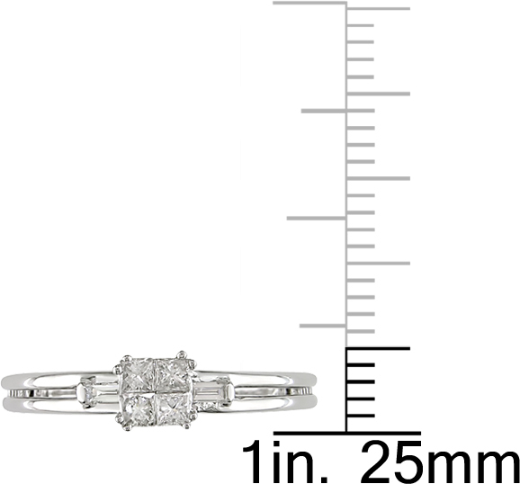 1/4 ct.t.w. Diamond Ring in 10k White Gold, I2 I3, G H I