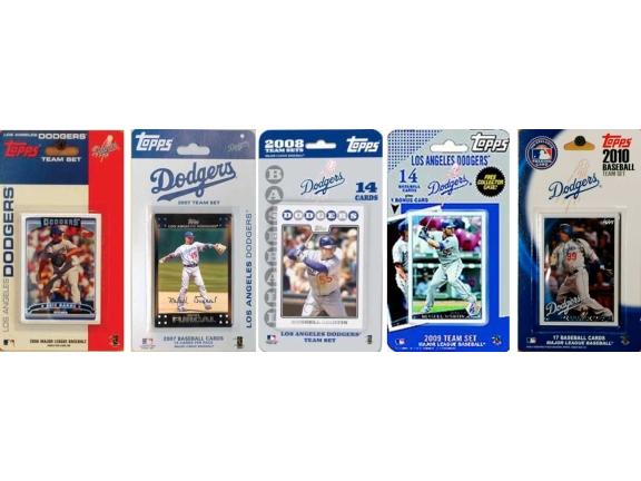 C & I Collectables DODGERS5TS MLB Los Angeles Dodgers 5 Different Licensed Trading Card Team Sets