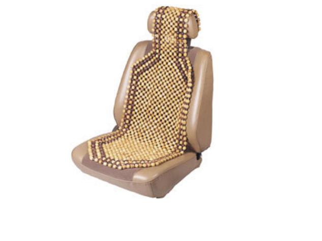 Custom Accessories 17360 Wood Beaded Comfort Seat Cushion   Tan