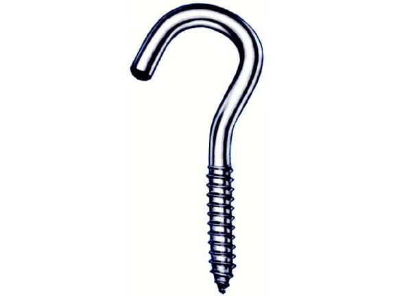 Hindley 20 Count 3 .88in. Stainless Steel Round Head Screw Hooks Lag Thread 44570   Pack of 20