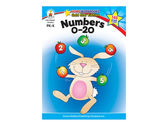 Carson Dellosa CD 104331 Numbers 0 20 Home Workbook Gr Pk K