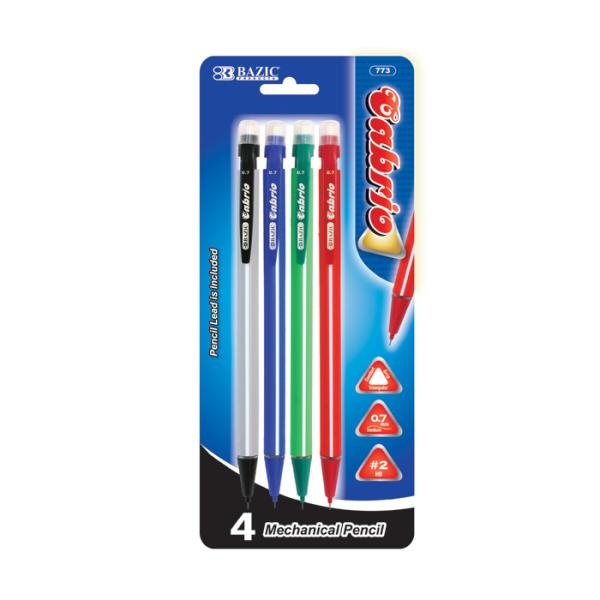 Bazic 773 12 Cabrio 0.7 mm Triangle Mechanical Pencil   4 Pack