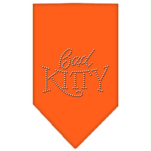 Mirage Pet Products 67 07 LGOR Bad Kitty Rhinestone Bandana Orange Large