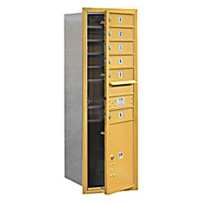 Salsbury Industries 3713S 06GFU Mailbox with 6 MB1 Doors in Gold   Front Loading USPS Access