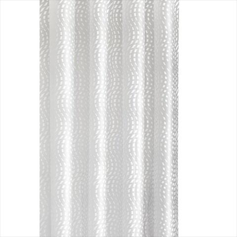 Croydex AE287522YW 70.875 in. Mosaic Wave Shower Curtain in White Clear