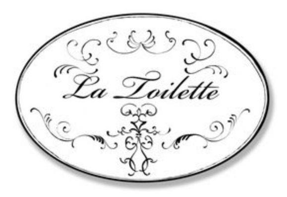 Stupell Industries WRP 820 La Toilette White with Black Oval Wall Plaque