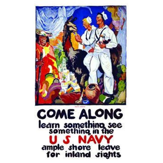 Come along   learn something see something in the U.S. Navy Ample shore leave for inland sights 12x18 Giclee