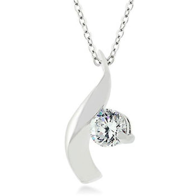 SWM J1073 CZ Twist Pendant Necklace