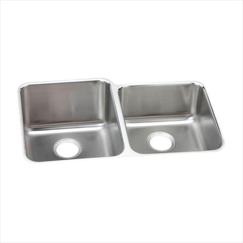 Elkay ELUH3120RPD 18 Gauge Stainless Steel 31.25 x 20.5 x 9.875 in. Double Bowl Undermount Kitchen Sink Kit