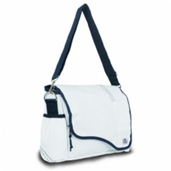 Sailor Bags 321 WB Messenger Bag, White with Blue Trim