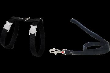 Red Dingo CH ZZ BB SM Cat Harness & Lead Combo Classic Black