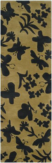 Surya Rug PMT1001 268 Runner Olive and Black Hand Tufted Rug 2 ft. 6 in. x 8 ft.