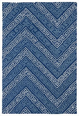 Indoor/ Outdoor Luau Blue Chevron Rug (7'6 x 9')