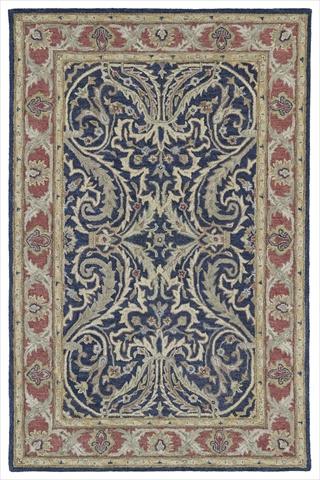 Kaleen Rugs 4050 17 579 Solomon Wool Hand Tufted, Blue, Rectangle Rug 5 x 7 ft. 9 in.