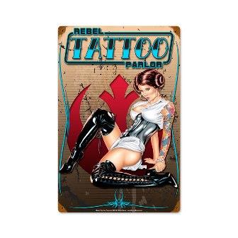 Past Time Signs PUW005 Tattoo Parlor Pinup Girls Vintage Metal Sign