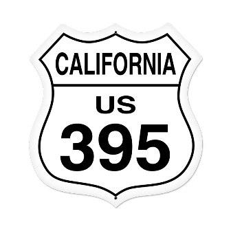 Past Time Signs VXL059 California Route 395 Automotive Shield Metal Sign