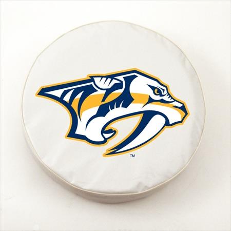 Holland Bar Stool TCZNshPreWT 33 x 12.5 Nashville Predators Tire Cover, White