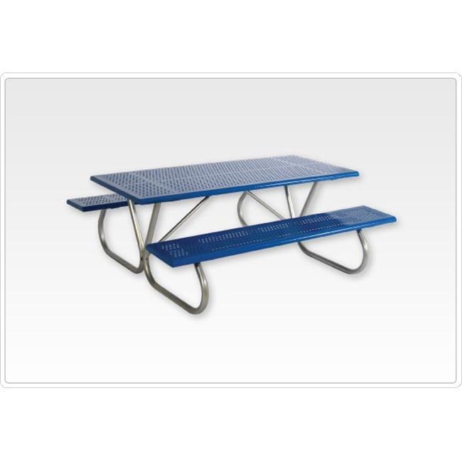 Sports Play 602 636 Standard Rectangular Picnic Table  2 3/8'' Walk Through  8' Rolled Perforated