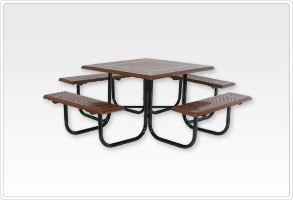 Sports Play Equipment 602 648 Square Picnic Table with 1.62 in. Frame, 46 in. Beveled Perforated 