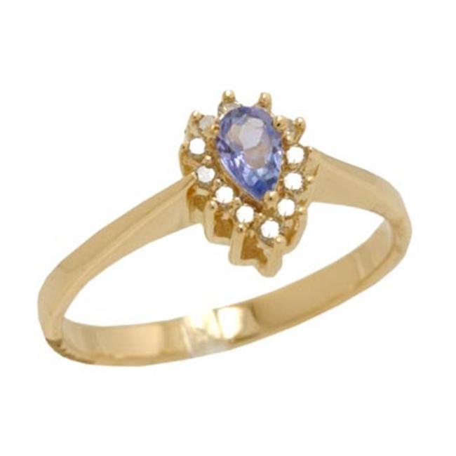 14K Yellow Gold Diamond and Tanzanite Ring Size 6.5