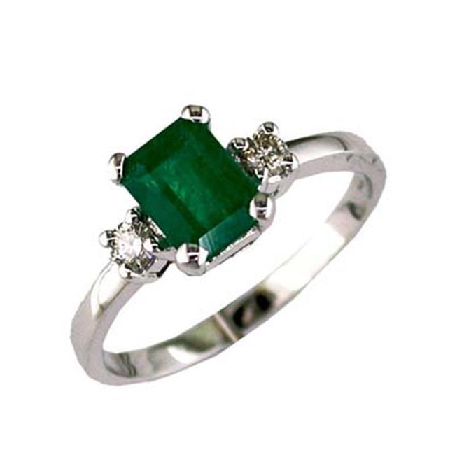 14K Gold Diamond and Emerald Ring Size 8