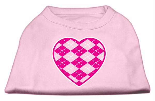 Mirage Pet Products 51 109 XSLPK Argyle Heart Pink Screen Print Shirt Light Pink XS   8 