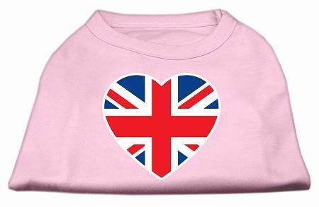 Mirage Pet Products 51 137 SMLPK British Flag Heart Screen Print Shirt Light Pink Sm   10 