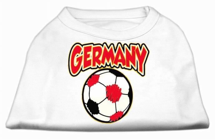 Mirage Pet Products 51 151 LGWT Germany Soccer Screen Print Shirt White Lg   14 
