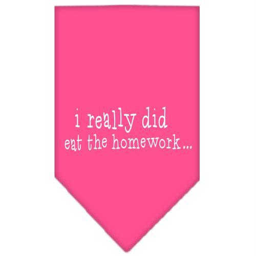 Mirage Pet Products 66 92 SMBPK I really did eat the Homework Screen Print Bandana Bright Pink Small