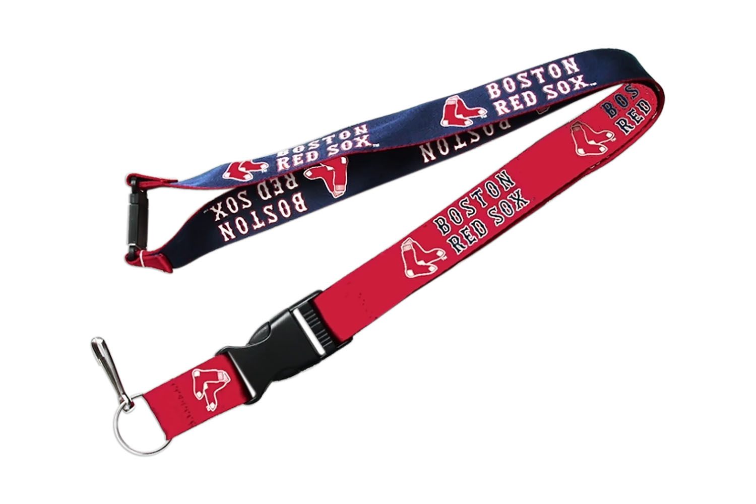 Boston Red Sox Reversible Clip Lanyard Keychain Id Ticket Holder