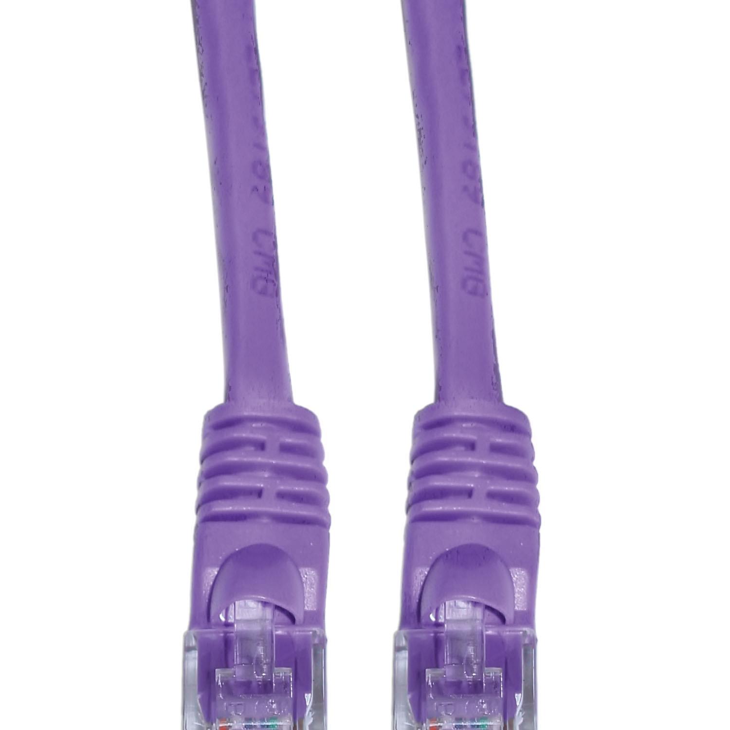 Cable Wholesale Office Electronics Cat5e Purple Ethernet Patch Cable Snagless/Molded Boot 6 Inch