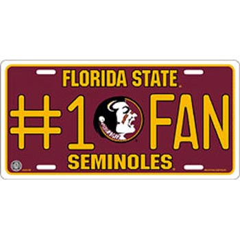 Florida State Seminoles #1 Fan Metal License Plate