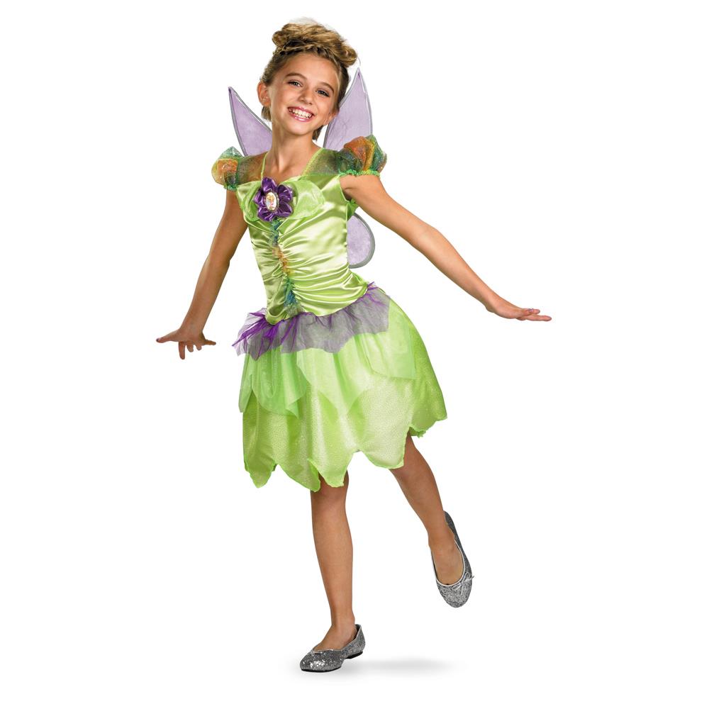 Disney Fairy Tinker Bell Rainbow Classic Costume Dress w/Wings Child 7 8 