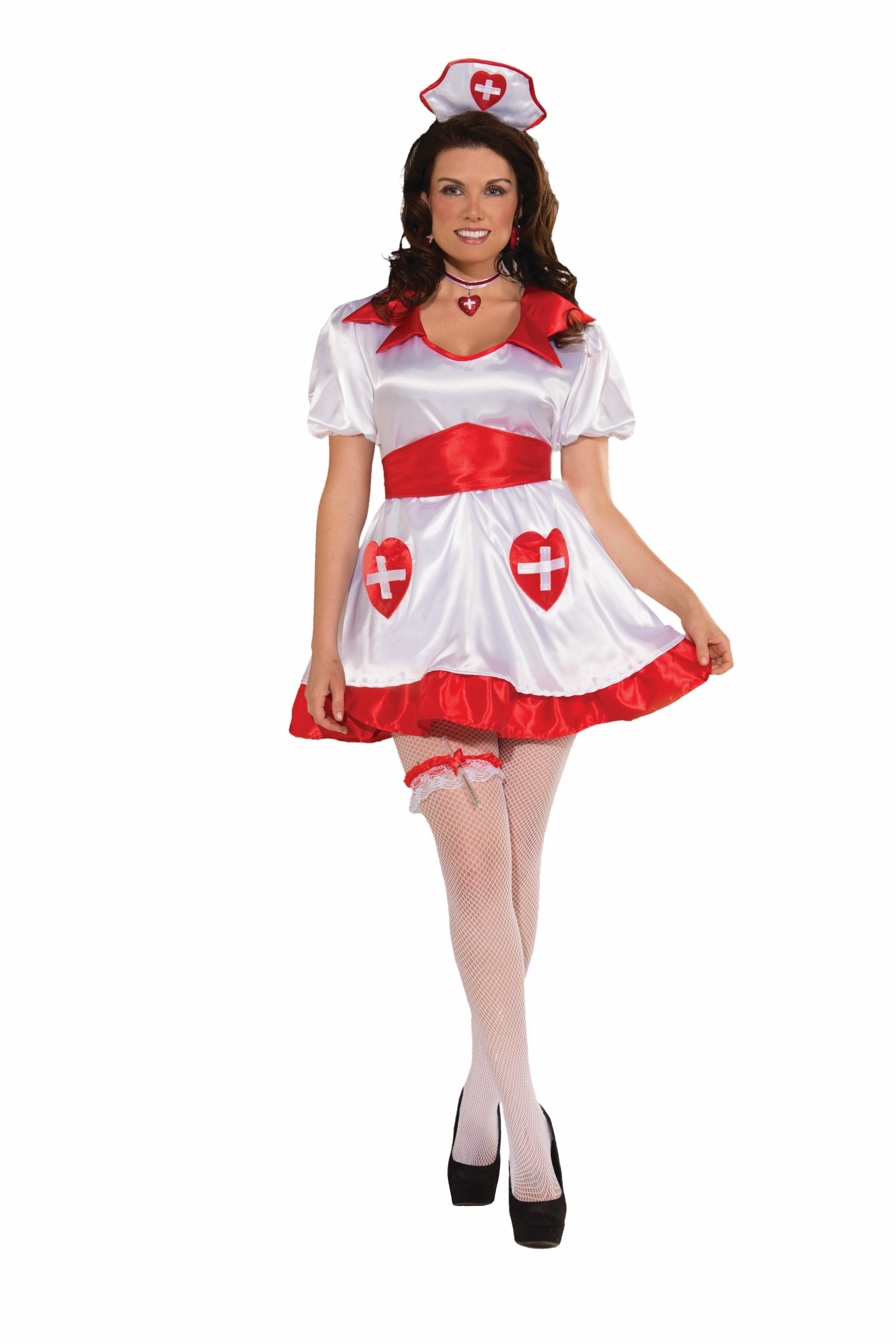 Sexy Nurse Honey Have A Heart Costume Dress Adult Plus Plus Size