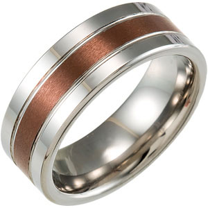 8.3MM Dura Tungsten Band With Chocolate IMMersion Plated Center Size 10.5