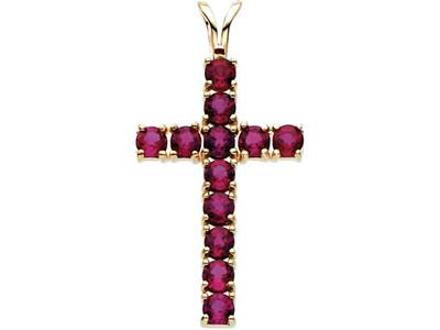 Cross Pendant W/Ruby