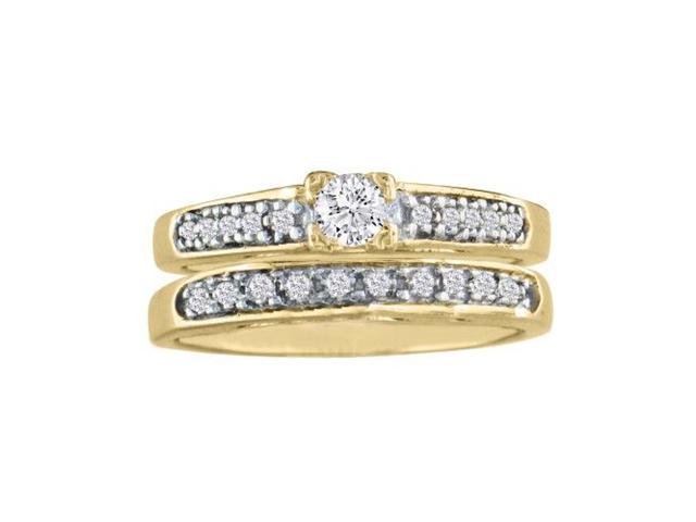 1ct Ladies Traditional Diamond Bridal Set, 14K Yellow Gold