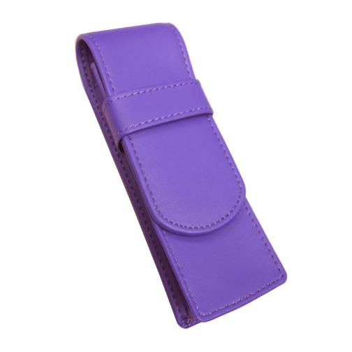 Royce Leather Double Pen Case, Purple   913 PURPLE 6