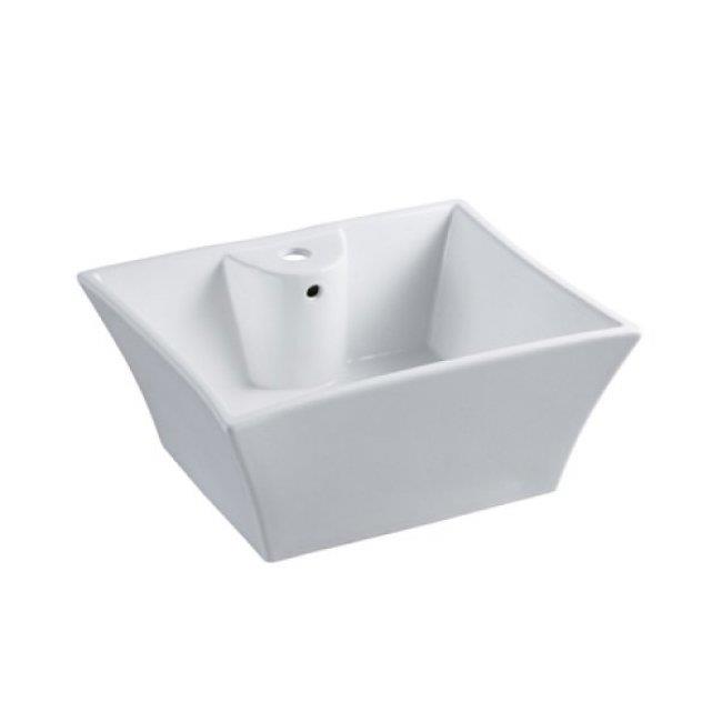 Kingston Brass EV4449 White China Vessel Bathroom Sink with Overflow Hole & Fauc