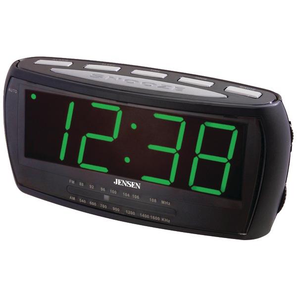 Jensen JCR 208 AM/FM Alarm Clock Radio With Auto Time Set