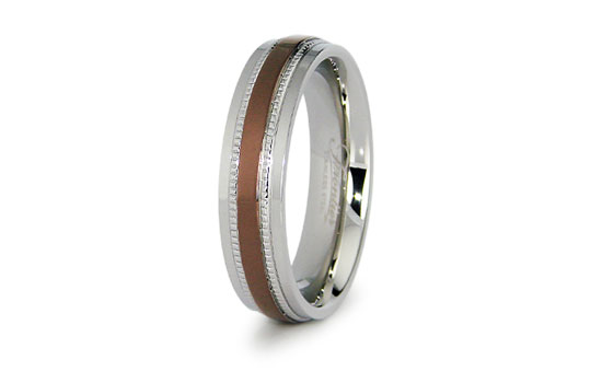 Two Tone Stainless Steel Ladies Wedding Band