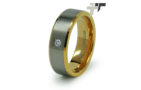 Titanium 18K Gold Plated Wedding Ring