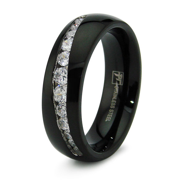 Black Stainless Steel Men's Wedding Band