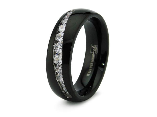 Black Stainless Steel Men's Wedding Band